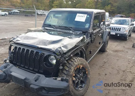 2021 Jeep Gladiator Willys 4X4 из США, поврежденный, VIN 1C6HJTAGXML558916